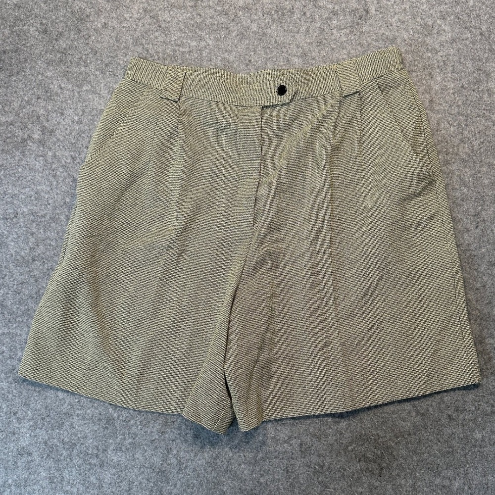 Lily's of Beverly Hills‎ Pleated Shorts 18 Black White Micro Check Vintage Style